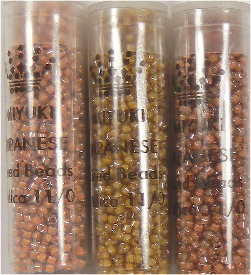 3 Tubes Luminous Sampler (Db2044-guava)(db2043-almond)(db2042-sea Coral) Delica Myiuki 11/0 Seed Bead 7 Gram Tubes Approx 1400 Beads Each Color