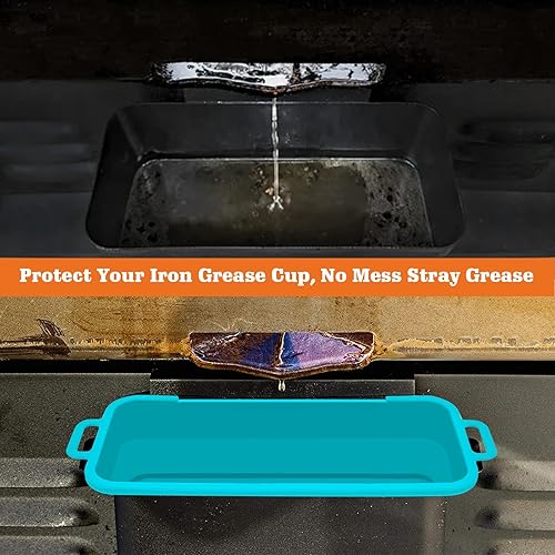 Miniatura 6 de YAOAWE Revestimientos de silicona para parrilla Blackstone, 1 revestimiento reutilizable para bandeja de goteo, atrapador de grasa trasero de