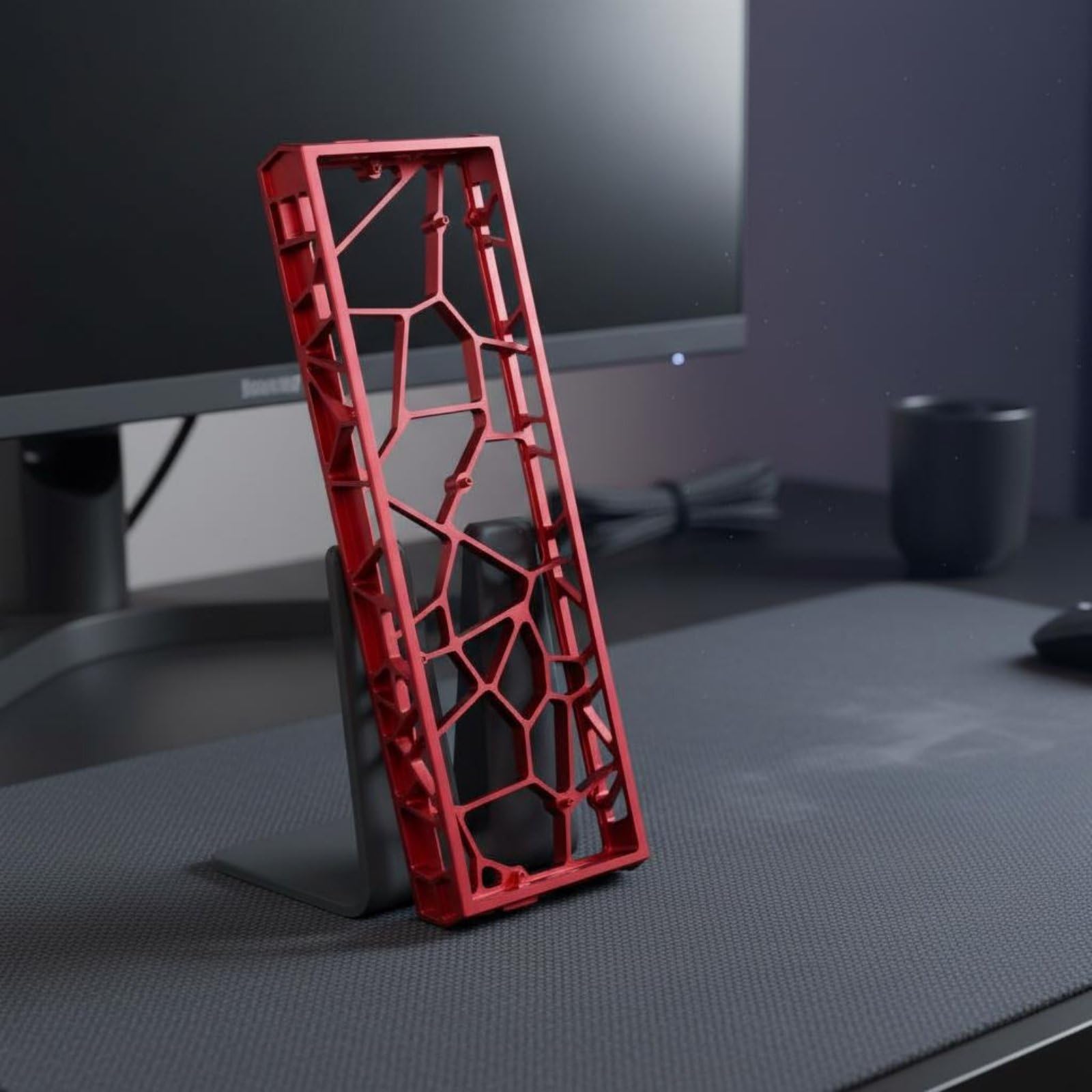 Carcasa de Teclado de Aluminio Aleación CNC Marco Esqueleto 60 Chasis Mecánico Funda GH60 Acabado Anodizado Antihuella Adecuada para Juegos Oficina Montaje DIY, Silver
