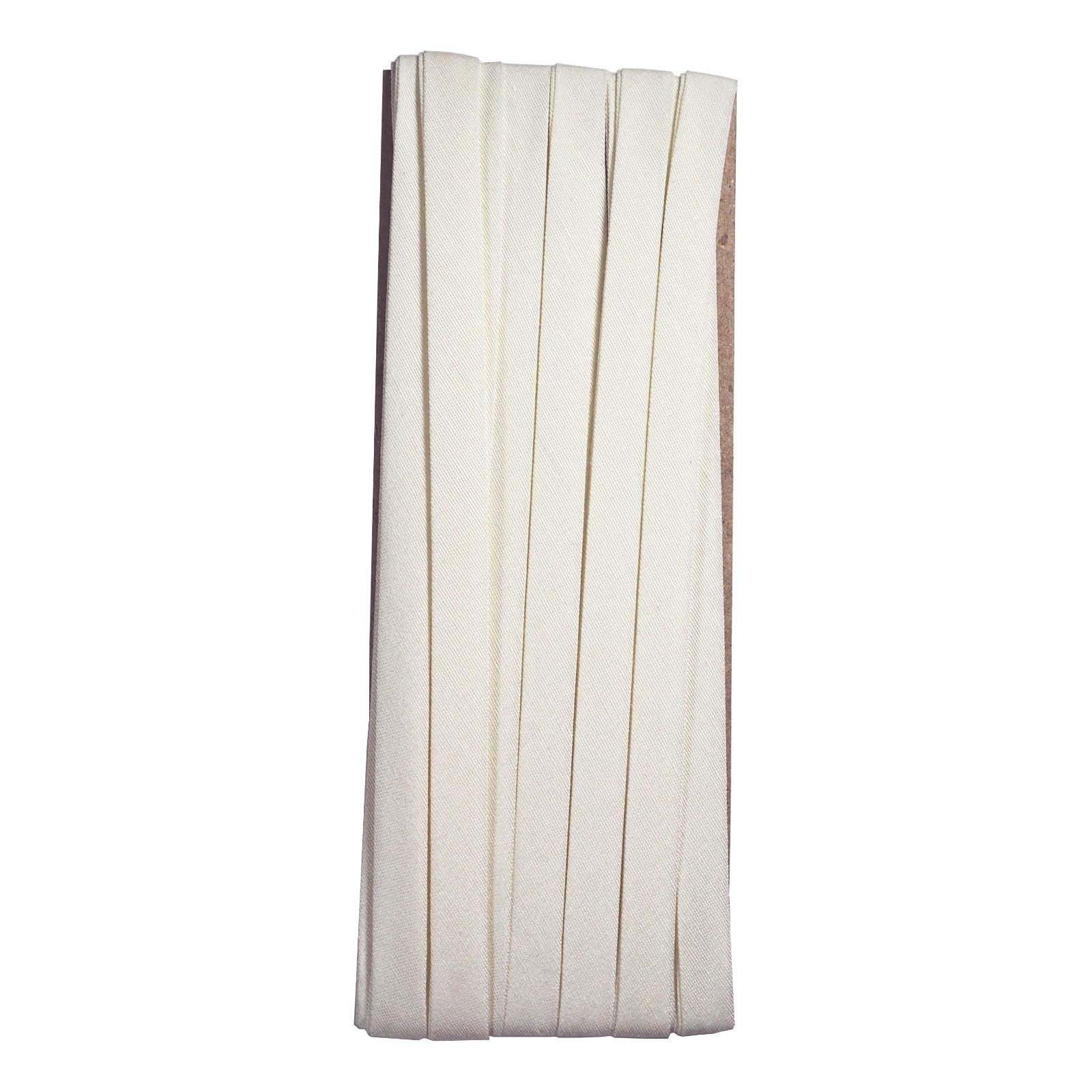 Hobby Trendy Double Fold Cotton Bias Binding Tape 10mm- 3/8inch (5yds) Cream