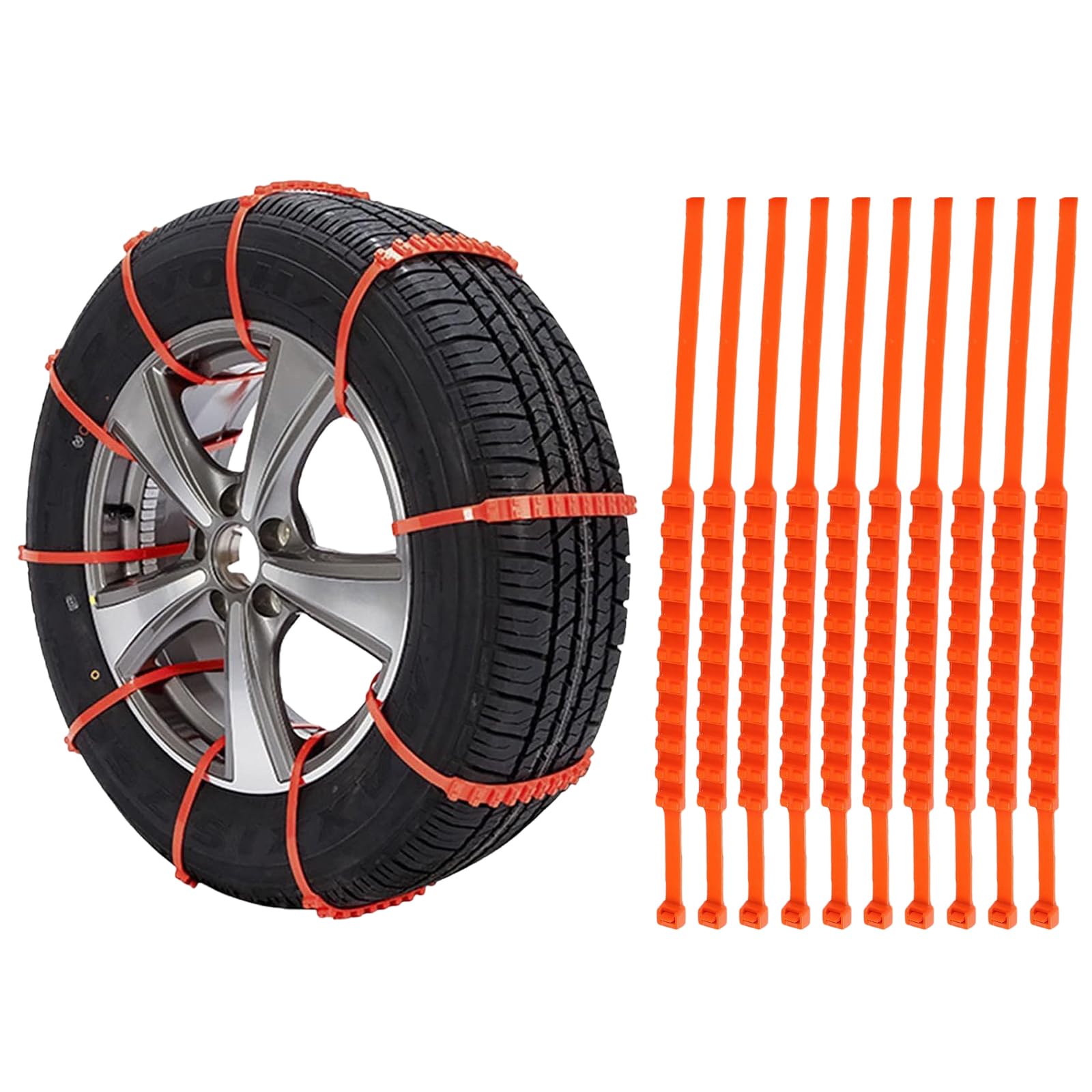 Chaînes à neige,10 PCS Chaînes à Neige pour Auto,Chaine Neige Antidérapantes,hiver pneu anti-dérapage chaînes,chaînes de pneus de neige d'urgence,Chaînes de Traction Antidérapantes