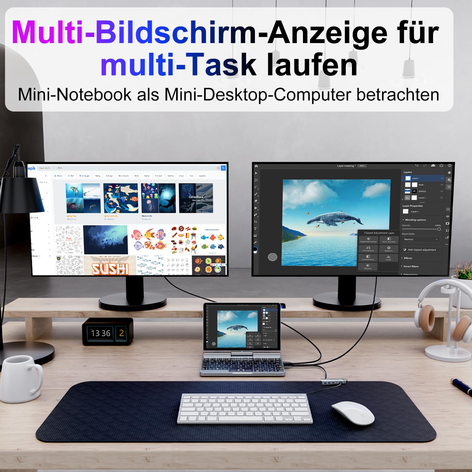 8" Touchscreen Laptop, Mini Laptops 2 in 1 Laptop mit Tastatur 12 GB LPDDR5-RAM, 512 GB/1 TB SSD, Wi-Fi 6, BT 5.2, HDMI, 2-MP-Kamera, Convertible Computer(N95-12GB+512GB)