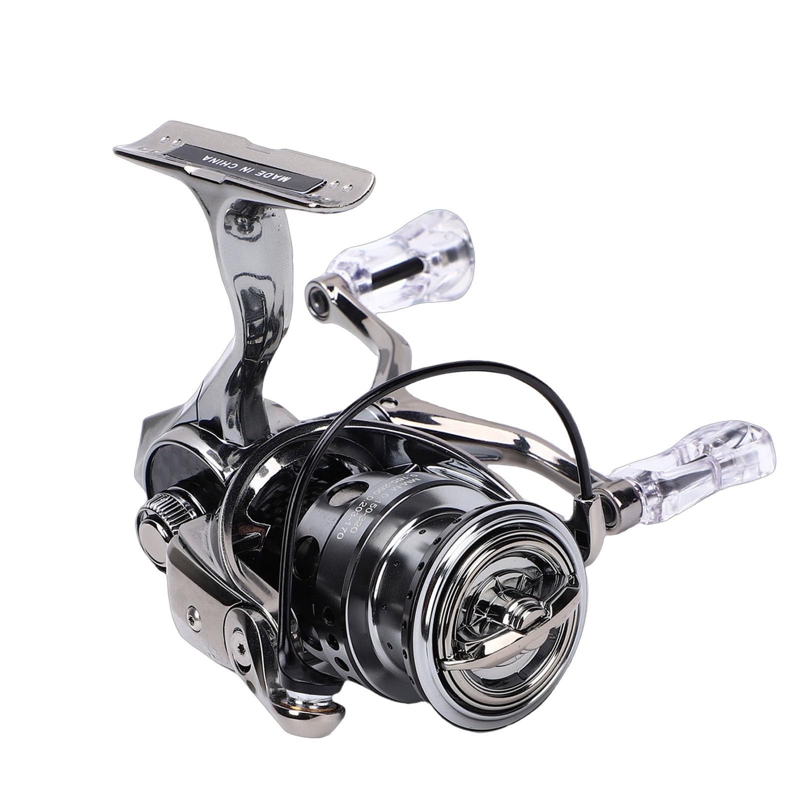 Fockety Kołowrotek Spinningowy, Układ Hamulcowy 4 Kg, Kołowrotek z Przełożeniem 5,2:1, Szpula ze Stopu Anodyzowanego Aluminium z Uszczelnionym łożyskiem ze Stali Nierdzewnej do Połowów Pod Lodem w