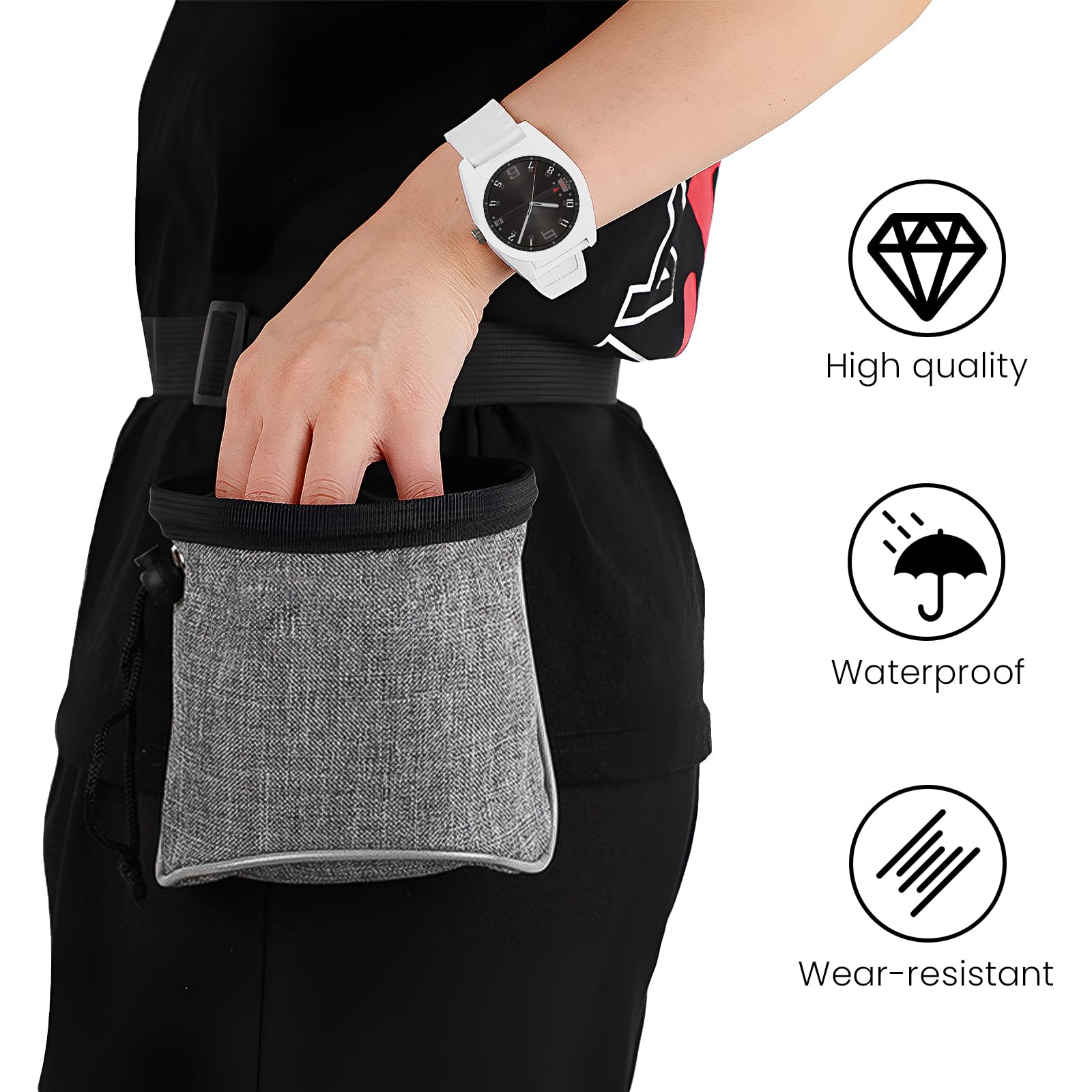 maxtachi Dog Treat Bag for Walking, Hand-Free Dog Walking Bag with Adjustable Waist Belt and Built-in dog waste bag dispenser, Treat Pouch for Dog Training for Pet Puppy Travel or Outdoor Use - Image 4