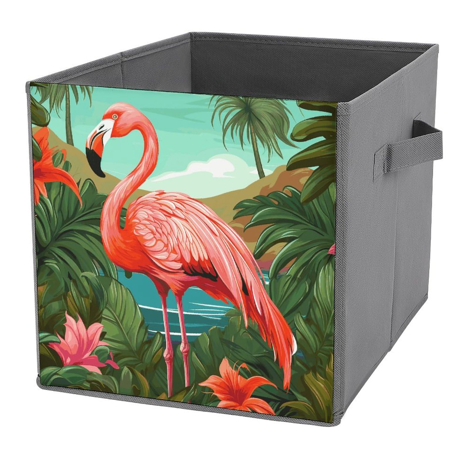 Bacs de rangement pliants flamants roses | Cube grande capacité pour maison