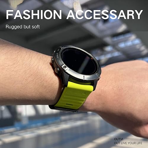 Vista 33 de Correa de reloj de 1.024 in para Garmin Fenix 7x Sapphire Solar Fenix 6x Pro Solar Fenix 5x 3 horas de liberación rápida de silicona para reloj