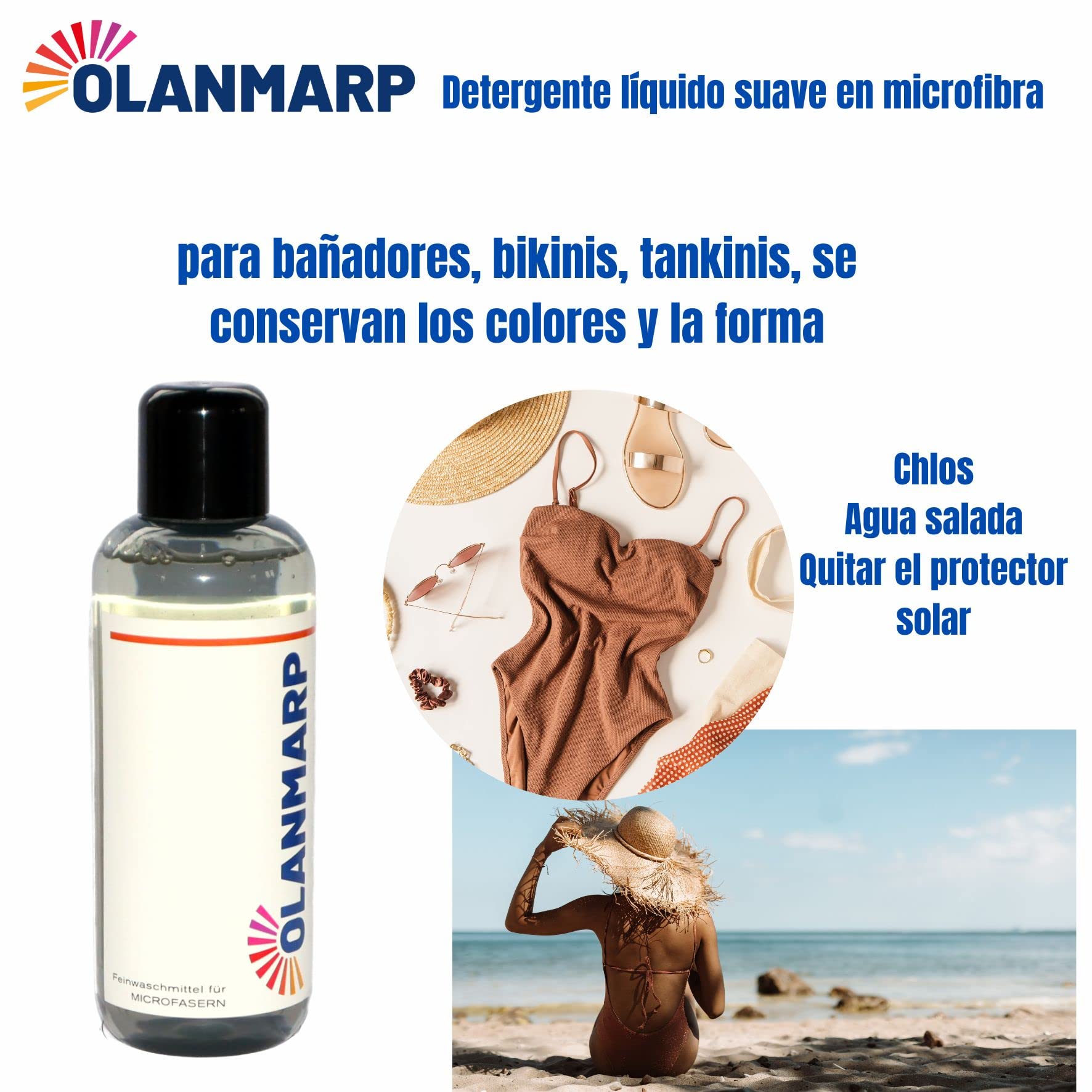 Detergente suave concentrado de microfibra – Detergente líquido para a mano + lavado a máquina (480 ml, sin red de lavado)