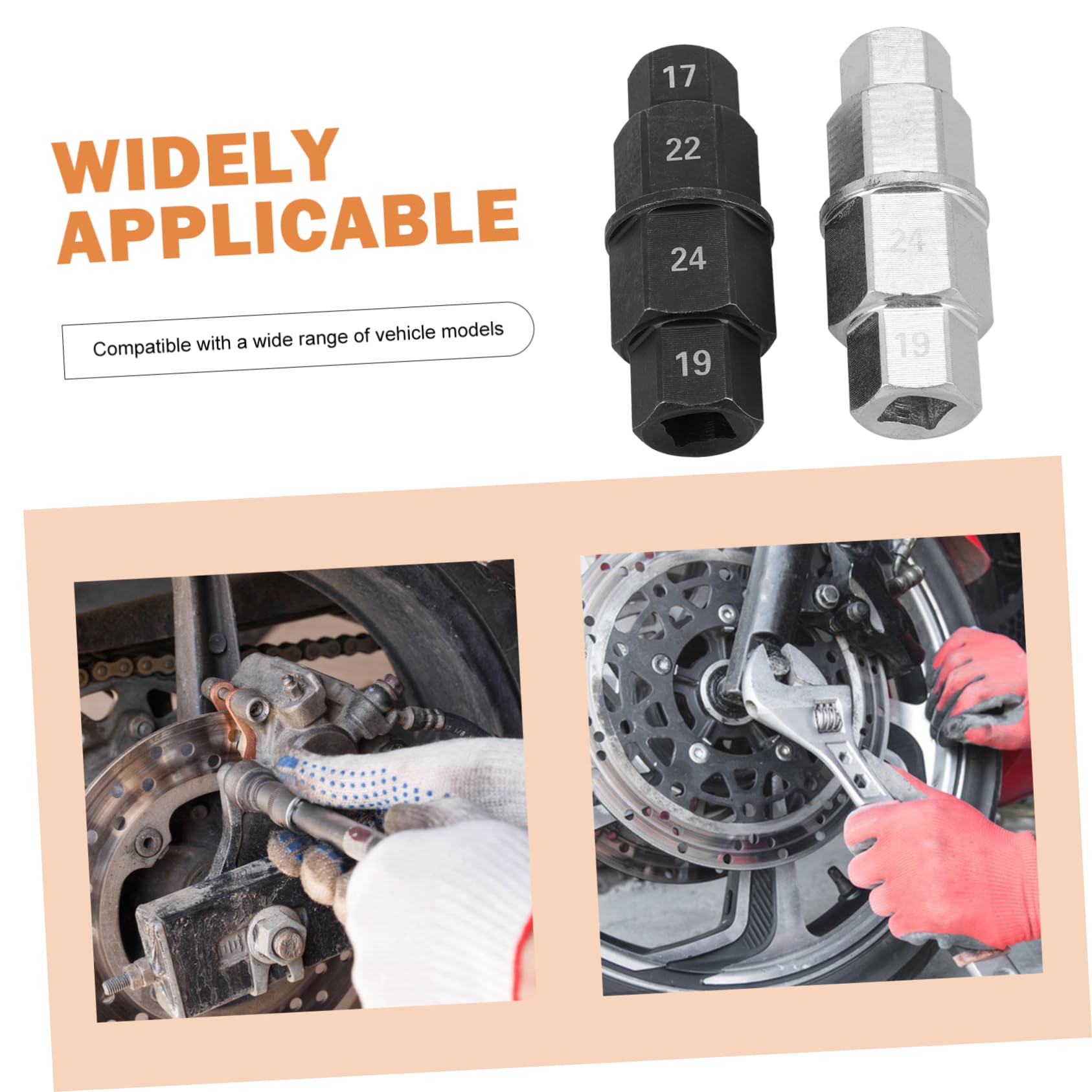 HOLIDYOYO Motorcycle Axle Tool Axle Removal Tool Universal Socket Adapter for Front Wheel Easy to Use for All Brands