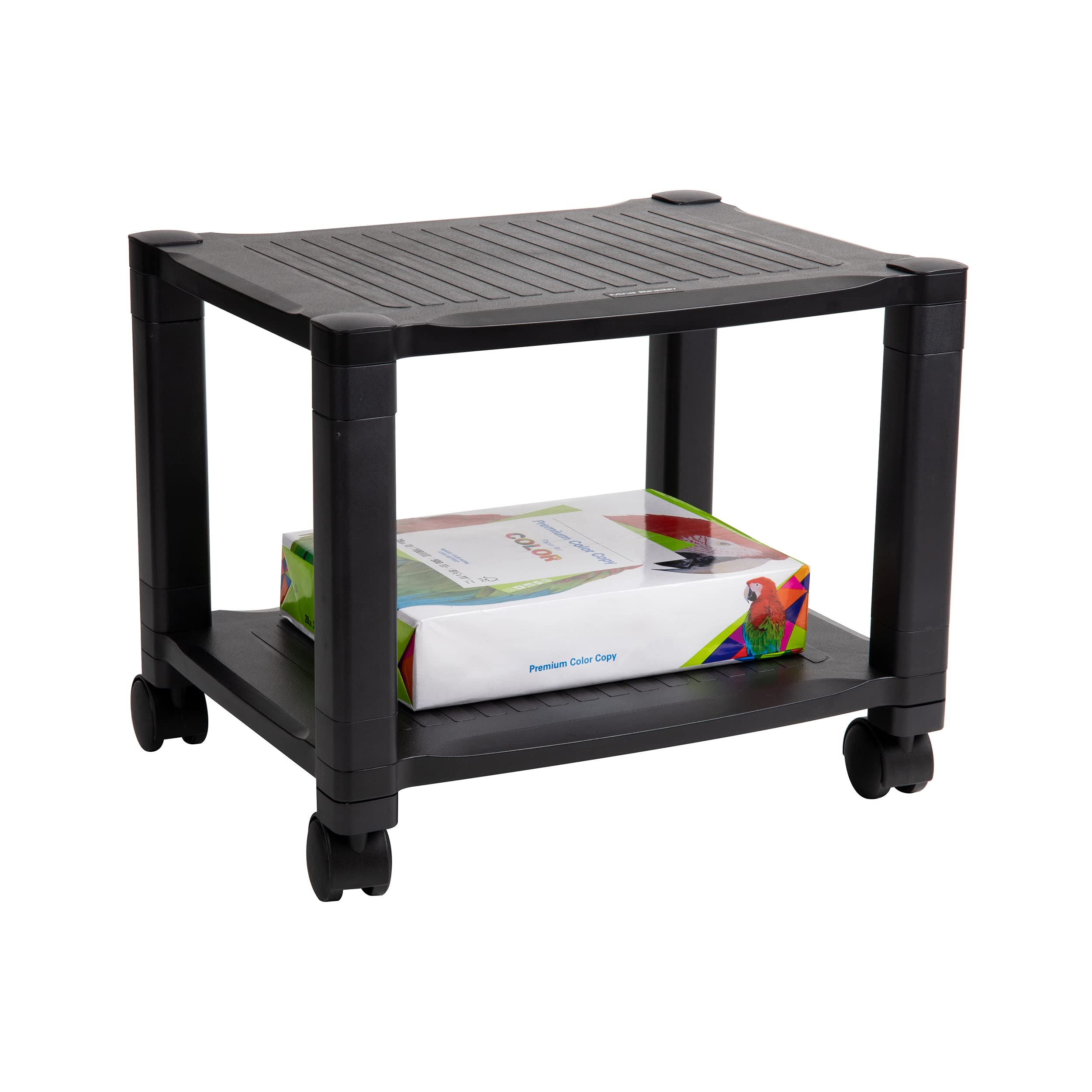 Mind Reader Classify Mobile Printer Cart with Cable Management, BlK, 2 Tiers, Black
