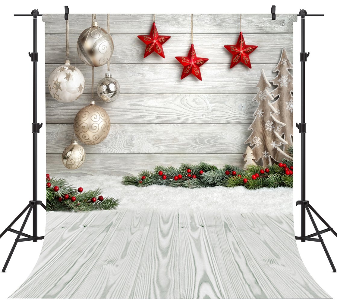 OUYIDA 10X10FT Seamless Christmas Theme CP Pictorial Cloth Photography Background Computer-Printed Vinyl Backdrop SD768A