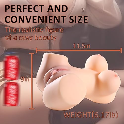 Miniatura 6 de Muñeca sexual 3 en 1, masturbador masculino, juguetes sexuales para hombres con senos realistas, vagina y canal anal, mini muñecas sexuales de 5.5