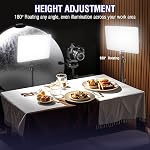 2-Pack LED Video Light Kit with 63'' Tripod Stand, Kewaiaa 2500K-8500K Dimmable Studio Photography Panel Lighting for Video Recording Game Live Streaming Podcast YouTube Filming, Phone Holder