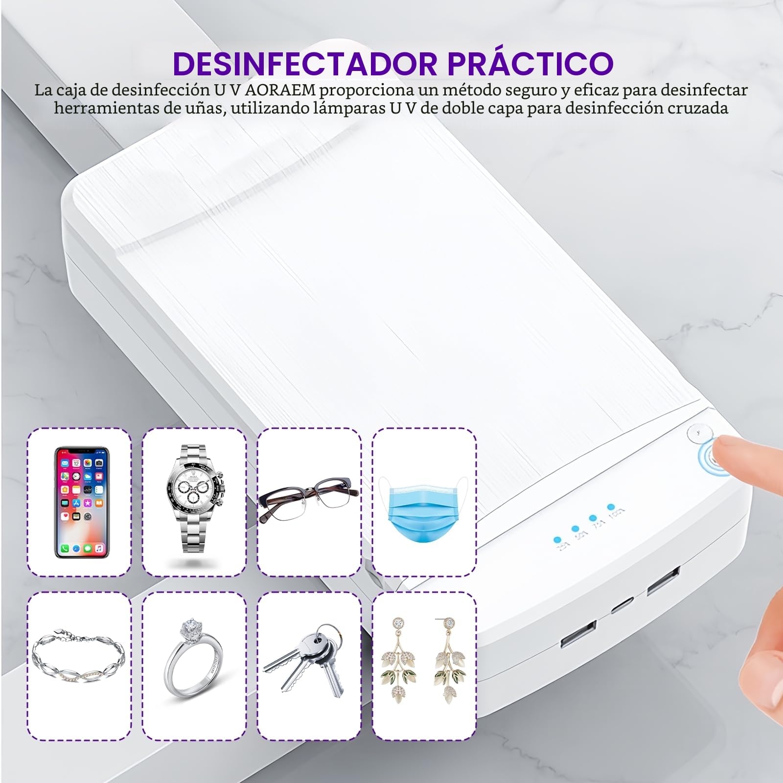 Caja esterilizadora profesional para arte de uñas: WIYETY Lámpara UV esterilizadora, dispositivo profesional de desinfección UV con funcionamiento silencioso adecuado para herramientas de uñas y