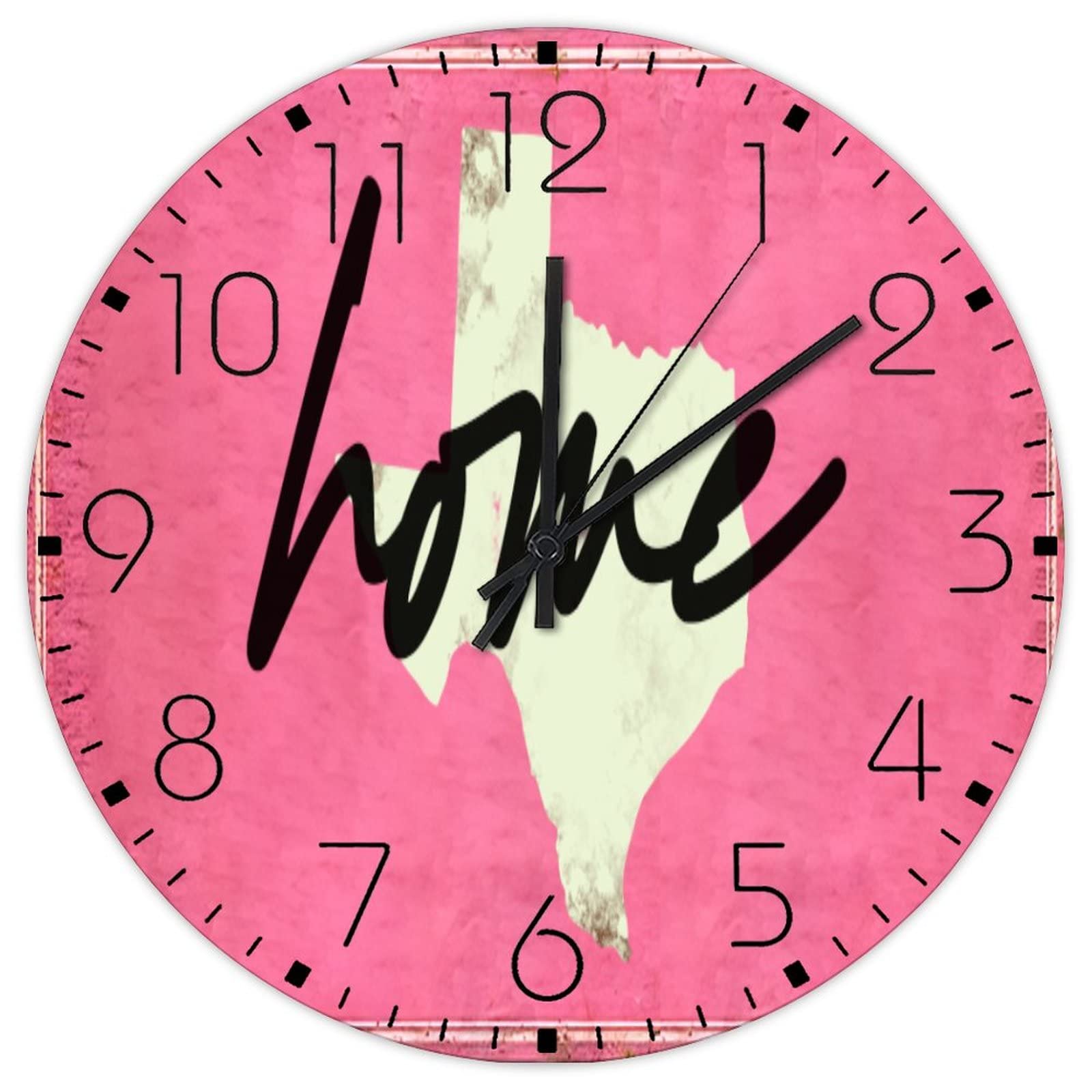 Horloge murale en bois de 38,1 cm rose pour décorer un grand mur vide avec originalité