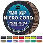 TECEUM Micro Paracord - Copper Brown - 1.18 mm x 125 ft - Micro Utility Cord - Thin Braided Paracord Rope Nylon Polyester - Wind Chime Replacement - Survival Strong String 345c