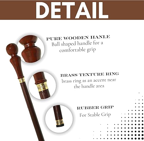 Miniatura 3 de Bastón de madera hecho a mano, diseño vintage, mango plegable, para hombres y mujeres, elegante mango de madera plegable, bastón de diseño vintage