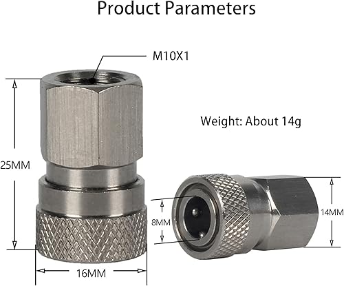 Miniatura 4 de Paintball PCP Rosca hembra Acoplador de acero inoxidable HPA CO2 tanque de aire Conector de recarga de desconexión rápida Adaptador de liberación