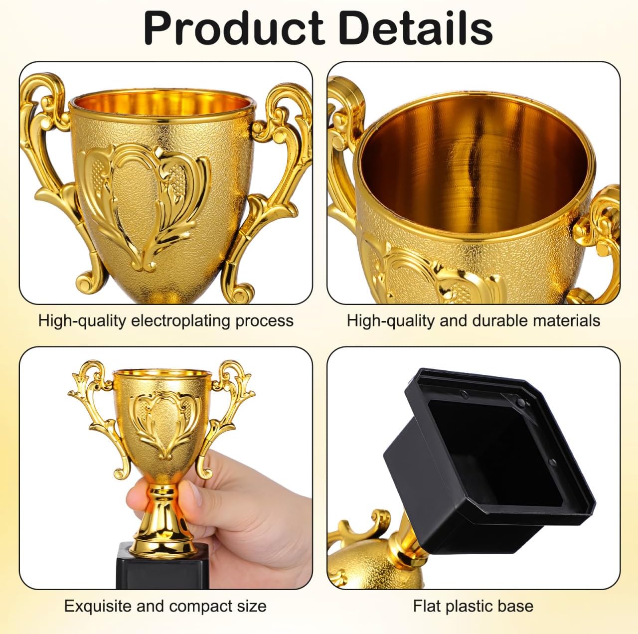 IMIKEYA Gold Award Trophies: Golden Trophies for Kids Awards Plastic Trophy Awards Trophies Cup for Kids Party Favors Sports Footabll Rewards Competition Tournaments Gift