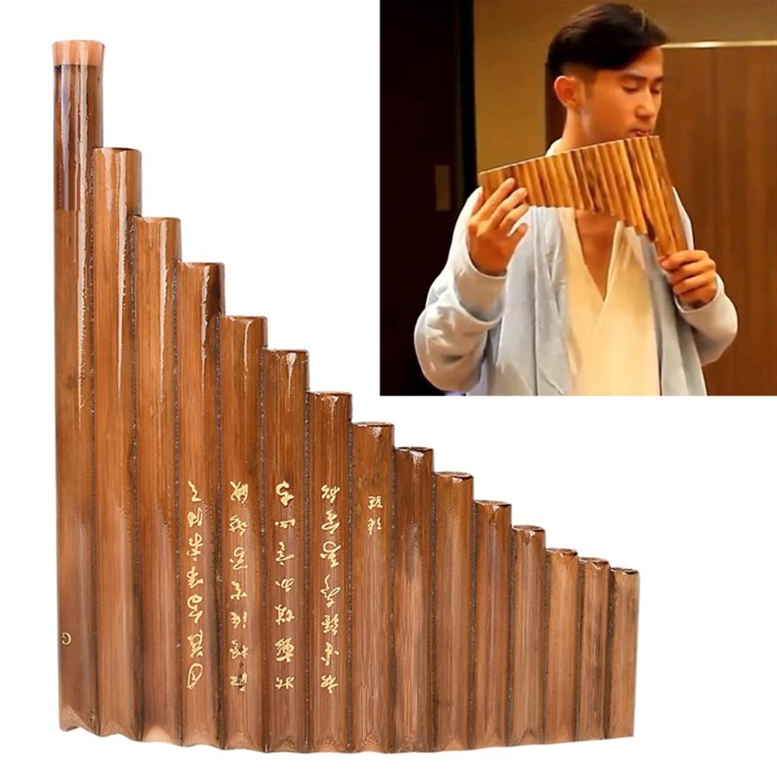 Zampoñas Flauta De Pan Marrón De 15 Tubos, Llave G, Instrumento Musical Chino, Tubos De Pan, Instrumento De Viento De Madera