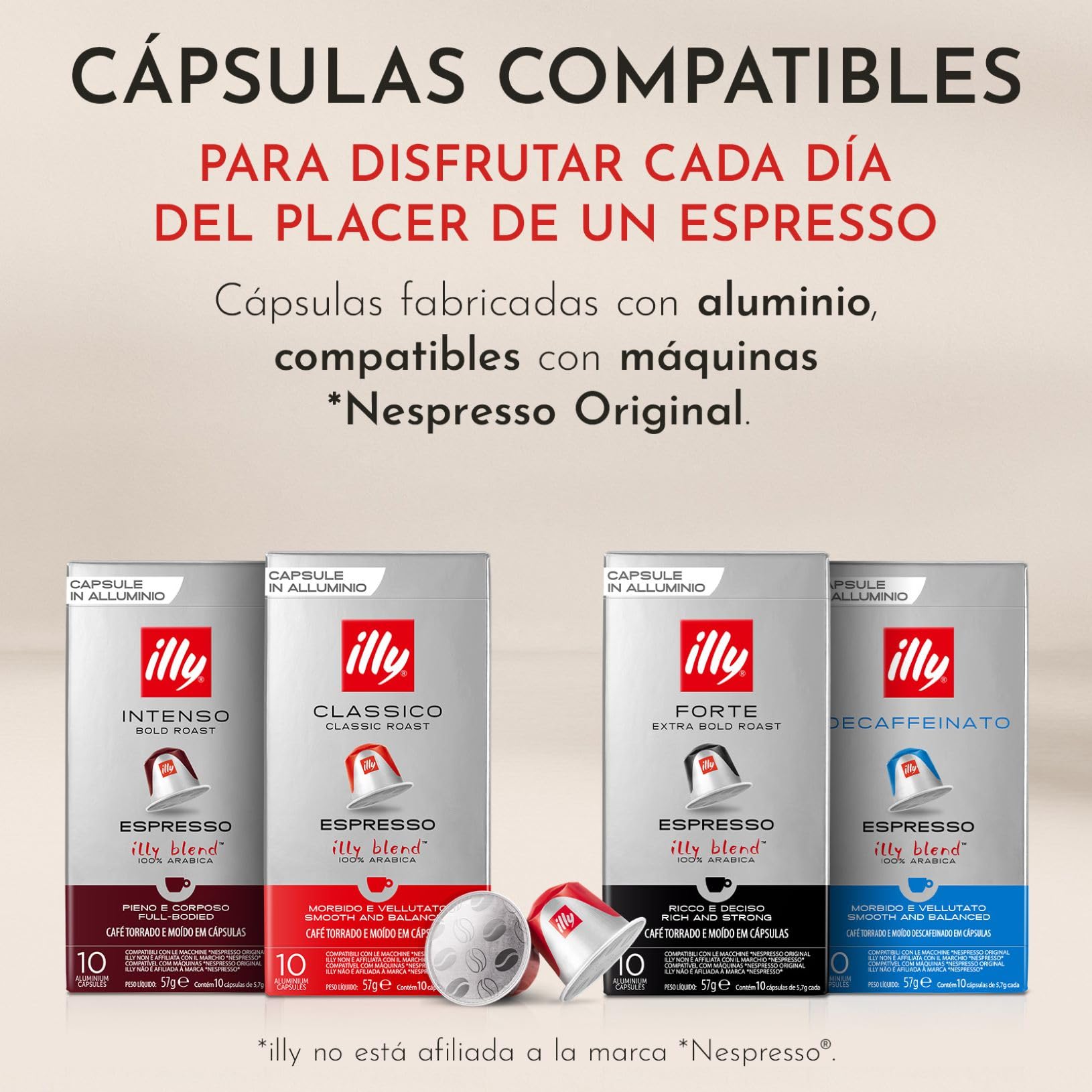 illy, Café en Cápsulas Compatibles Mix Blend, 100 Cápsulas Totales
