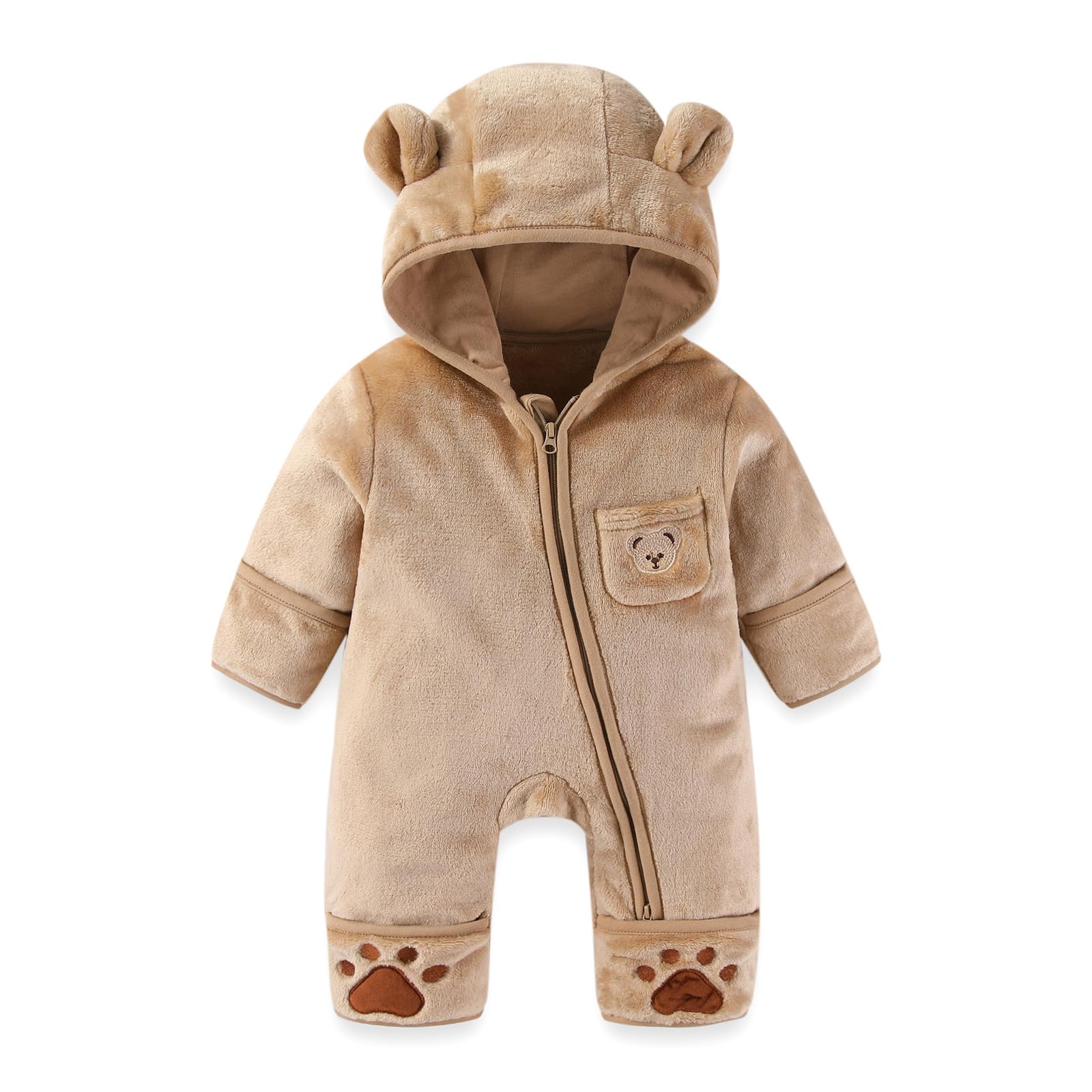 WYTbaby Combinaison pour bébé - En polaire - Combinaison de neige - Une pièce - Pour l'automne et l'hiver - Pour filles et garçons - 0-12 mois