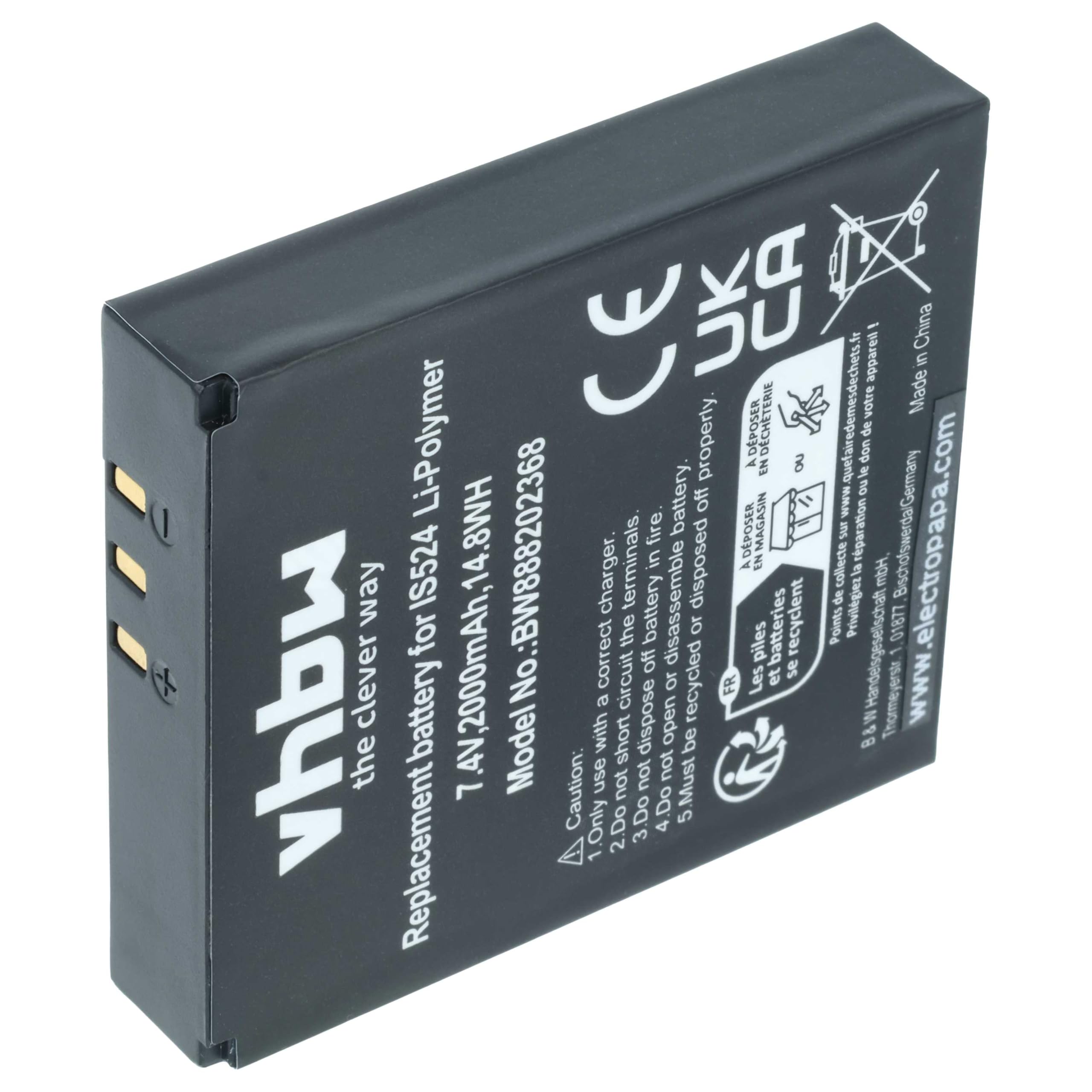 vhbw batteria compatibile con Becker professional 6.2 lmu, Professional 6 LMU navigatore GPS (1600mAh, 3,7V, Li-Poly