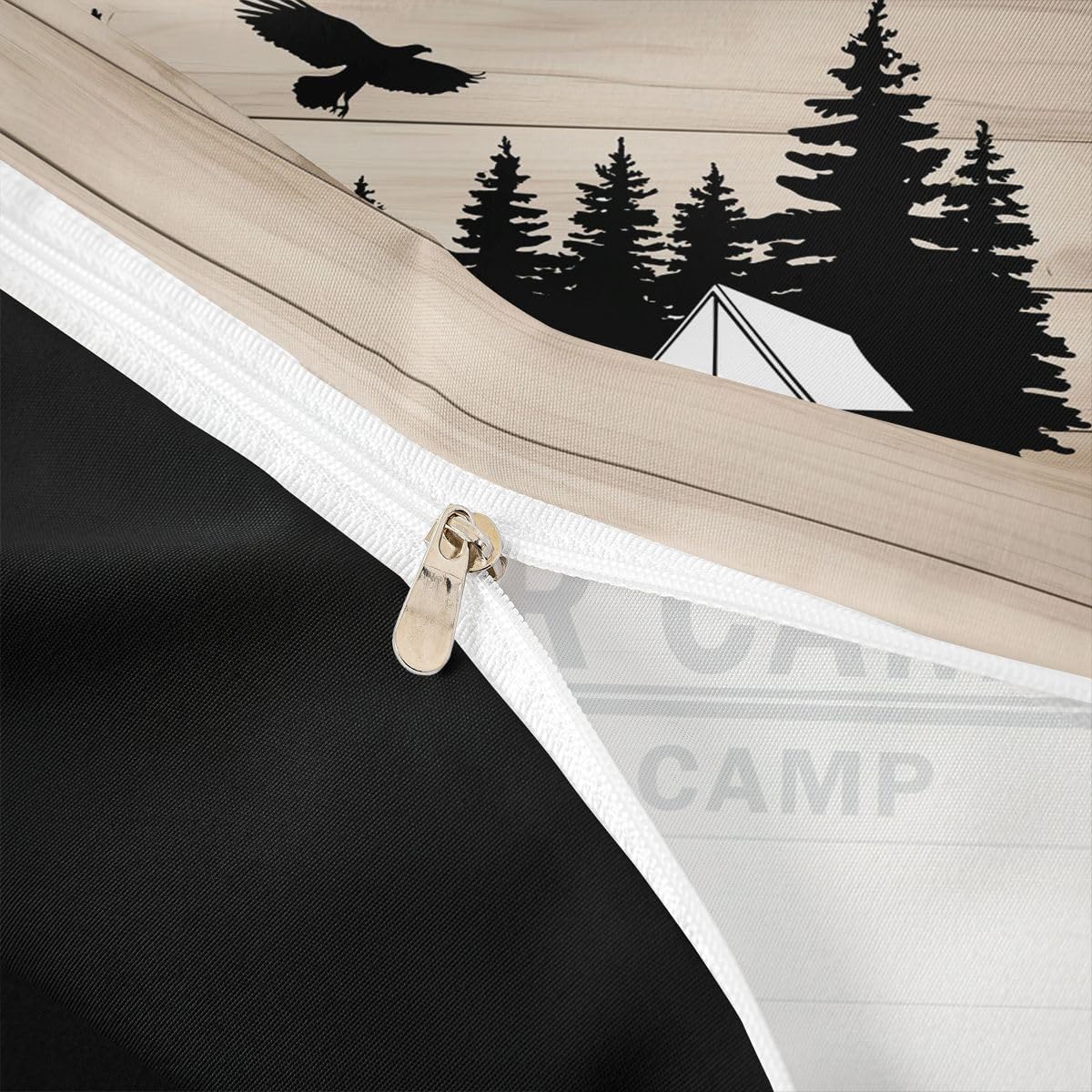 Erosebridal Camping Bedding Full Size for Boys Kids Teens Camper Bedding, Rustic Farmhouse Style Duvet Cover Old Barn Door Home Decor Comforter Cover, with 2 Pillowcases