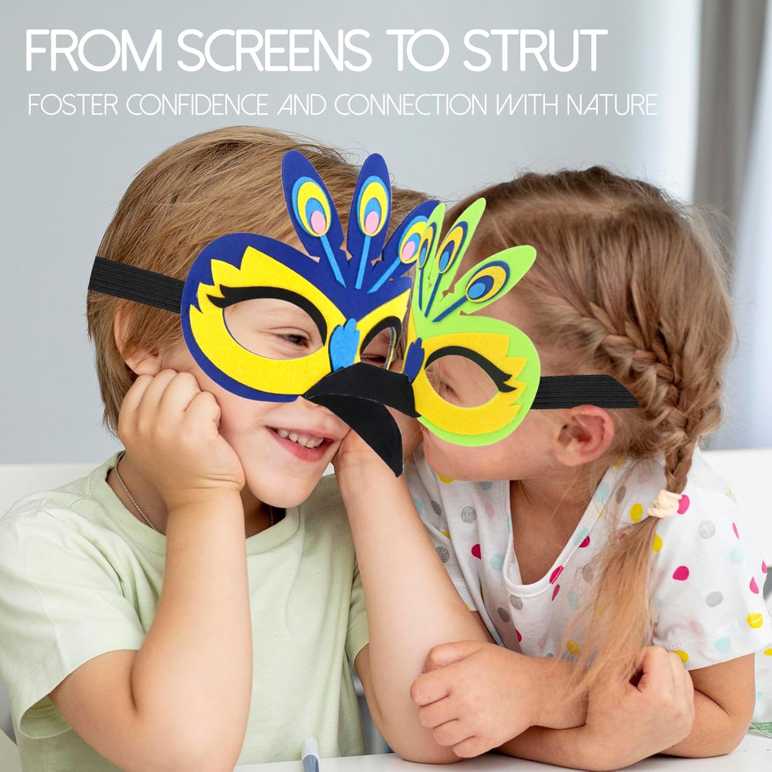 iROLEWIN Toddler Peacock-Bird-Wings-Costume for Kids Animal Dress-Up 3D Bird Mask as Christmas Birthday Gifts 3+ Boys Girls - Image 3