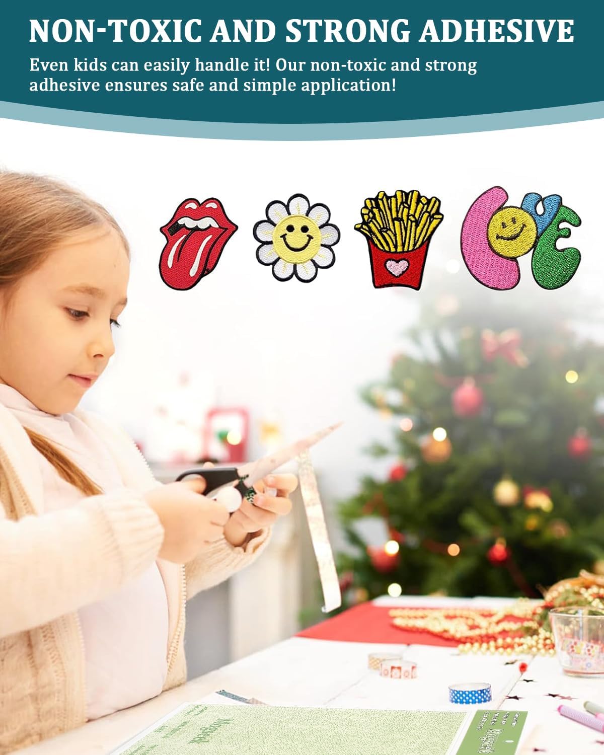 8 Pack Patch Magic Adhesive, Girl Scout Patch Adhesive Washable Double-Sided Glue for Scout Badges, Patches, Fabric, and More, Cut to Fit Freestyle, No Sew No Iron