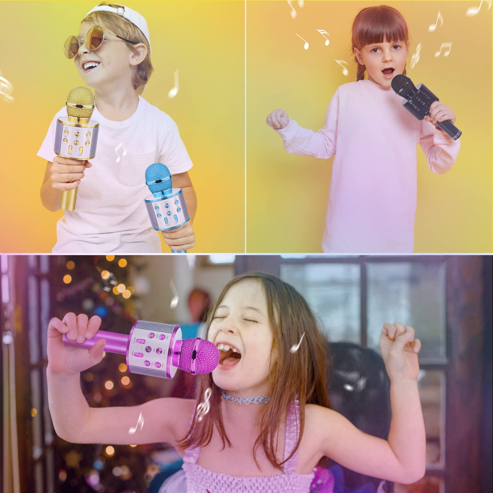 Regalos para niños y niñas de 6, 7, 8, 9, 10 y 11 años, micrófono de karaoke para niños, juguetes populares para niños de 5 a 12 años, regalos de Navidad y cumpleaños para niños pequeños, 6