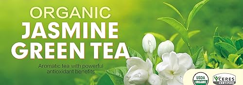 Miniatura 5 de Imozai Bolsas de té verde jazmín orgánico 100 unidades envueltas individualmente  Menor cafeína  Aroma y sabor floral