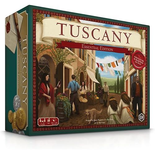 Stonemaier Games Viticulture: Tuscany Expansion Essential Edition, 1-6 Players, Ages 14+, 150 Mins, New Board, Cards, Workers