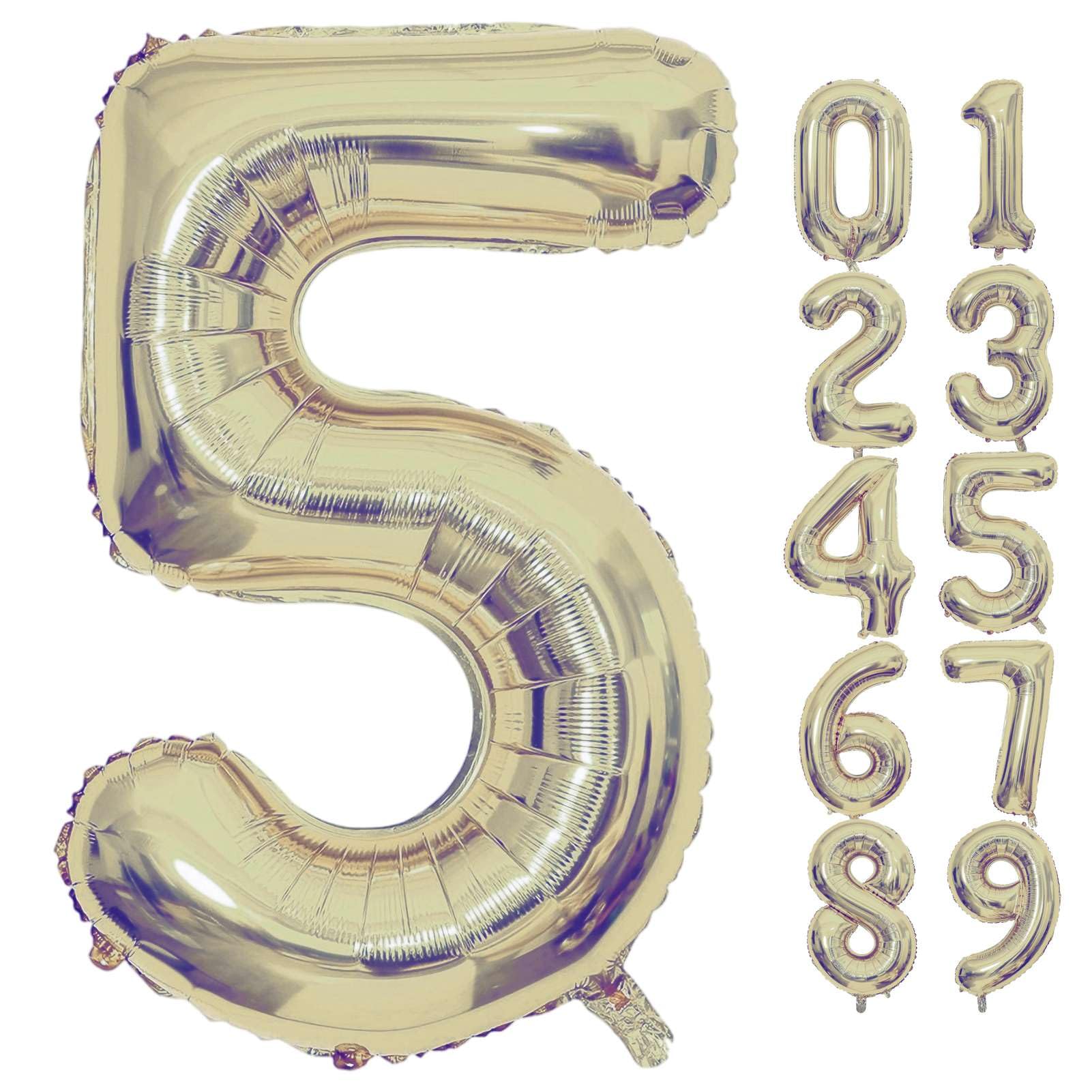 Champagne Gold Number Balloons - 40 Inch -17 Champagne Gold Number Balloons - 40 Inch -17