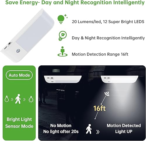 Miniatura 9 de 10L0L Luz de techo universal para carrito de golf, luz LED USB recargable con sensor de movimiento inalámbrico