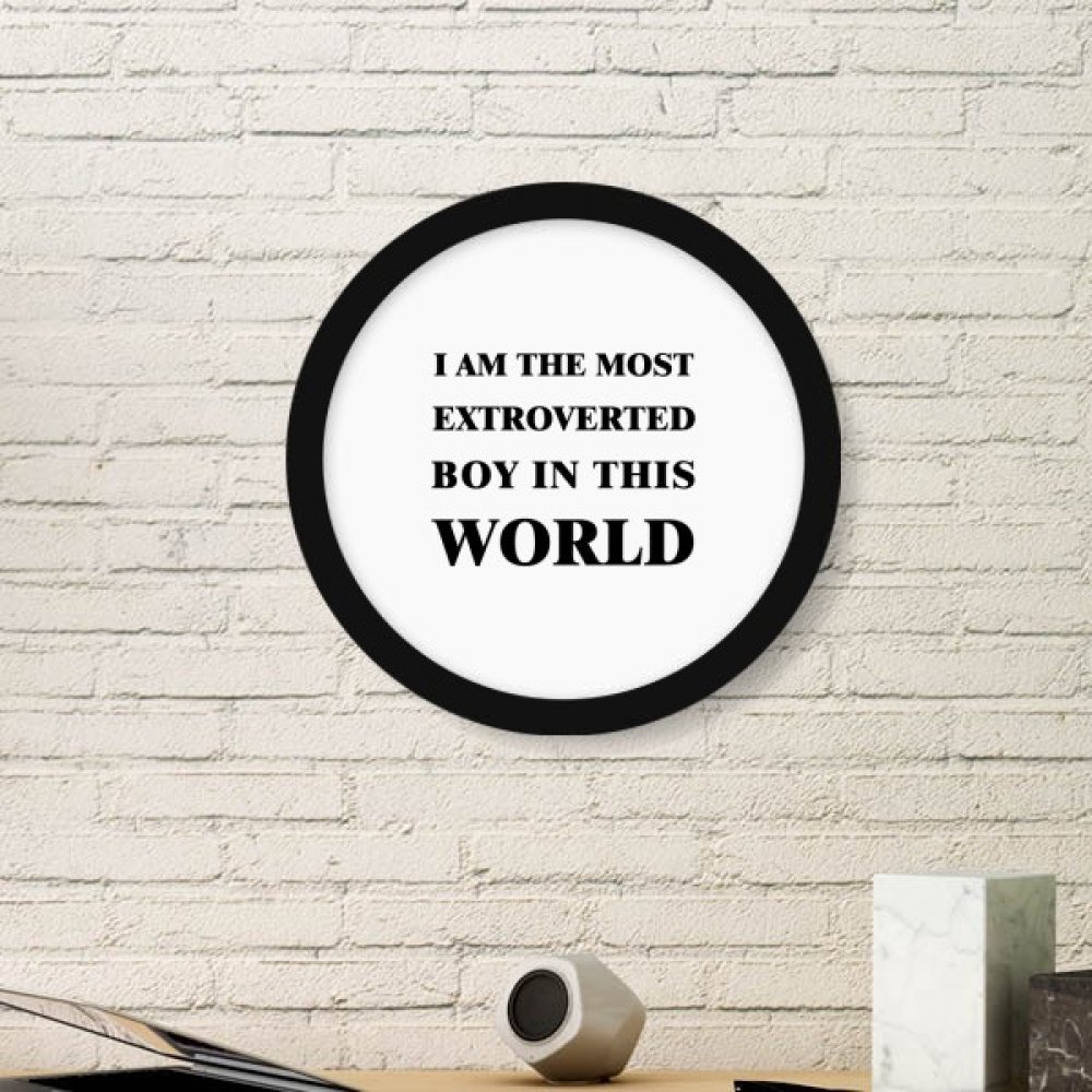 Cadre photo en bois rond DIYthinker noir objet de decoration murale pour chambre et bureau