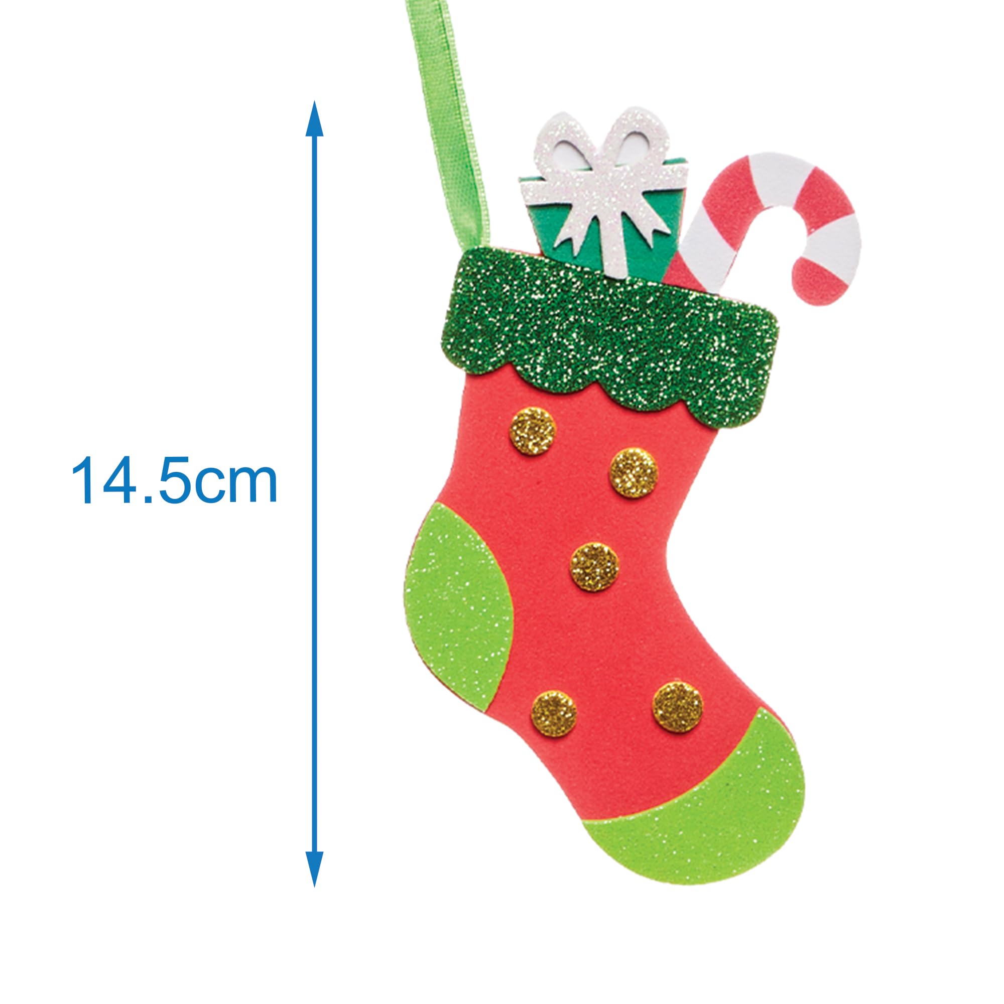 Baker Ross FX776 Christmas Stocking Mix and Match Decoration Kits - Pack of 8, Christmas Decoration Arts and Crafts for Kids - Image 4