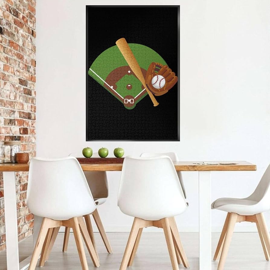 Amazon.co.jp: パズル 野球グラウンドと野球用具 木製 1000