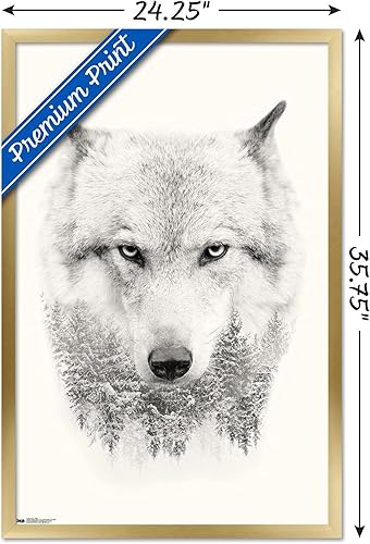 Vista 69 de Trends International Wolf - Trees Wall Poster, 22.375" x 34", Black Framed Version