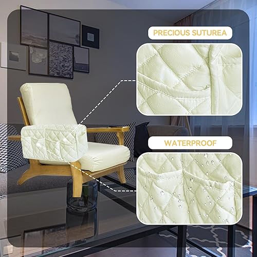 Miniatura 33 de MEHIDFY Organizador de sillón impermeable, organizador de reposabrazos de sofá, organizador reclinable antideslizante, soporte remoto para Gris