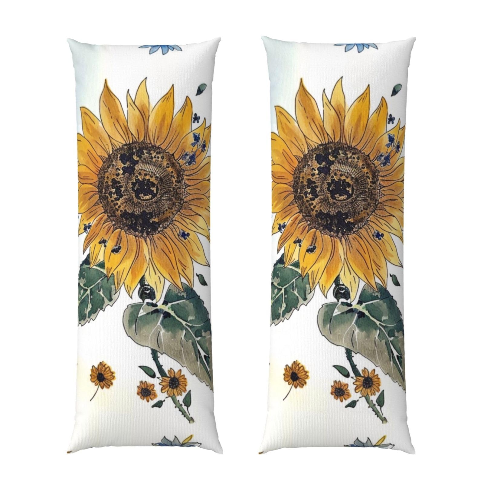 Body Pillow Cover 20x54 Inch, Sunflower Print Long Lumbar Pillow Case with Zipper Long Body Pillowcase Decorative for Bed Sofa Bedroom