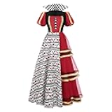 Queen of Hearts Costume Women Red Heart Queen Cosplay Dress Adult Halloween Dresses