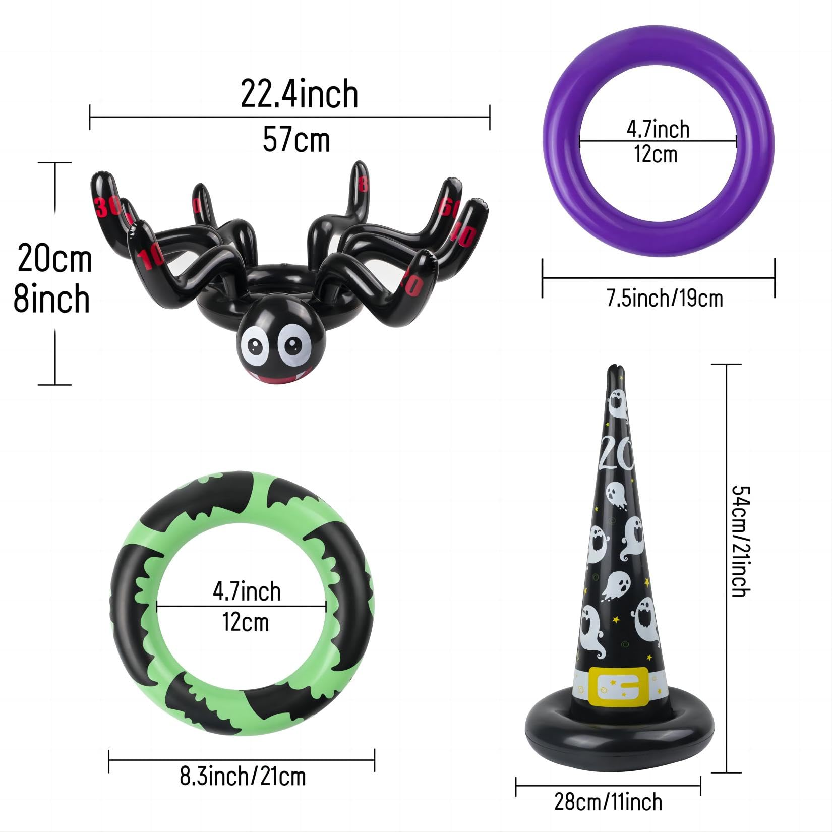 2 Jeux gonflables de Lancer d'anneaux en Bois de Renne avec 1 Pompe Manuelle,Jeux de Noël Jeux de Lancer d'anneaux pour Les fêtes de Noël,Grands Jeux familiaux pour Les fêtes de Noël
