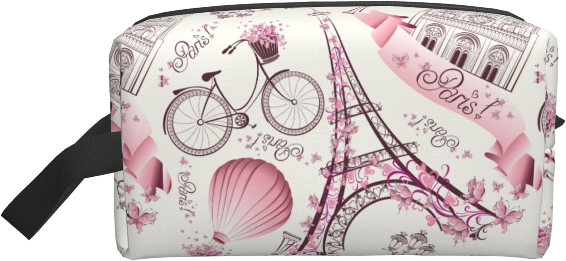 Cosmetic Bag For Travel Makeup Pouch For Women Girls Portable Toiletry Organizer Gifts Waterproof, Paris, Fashion