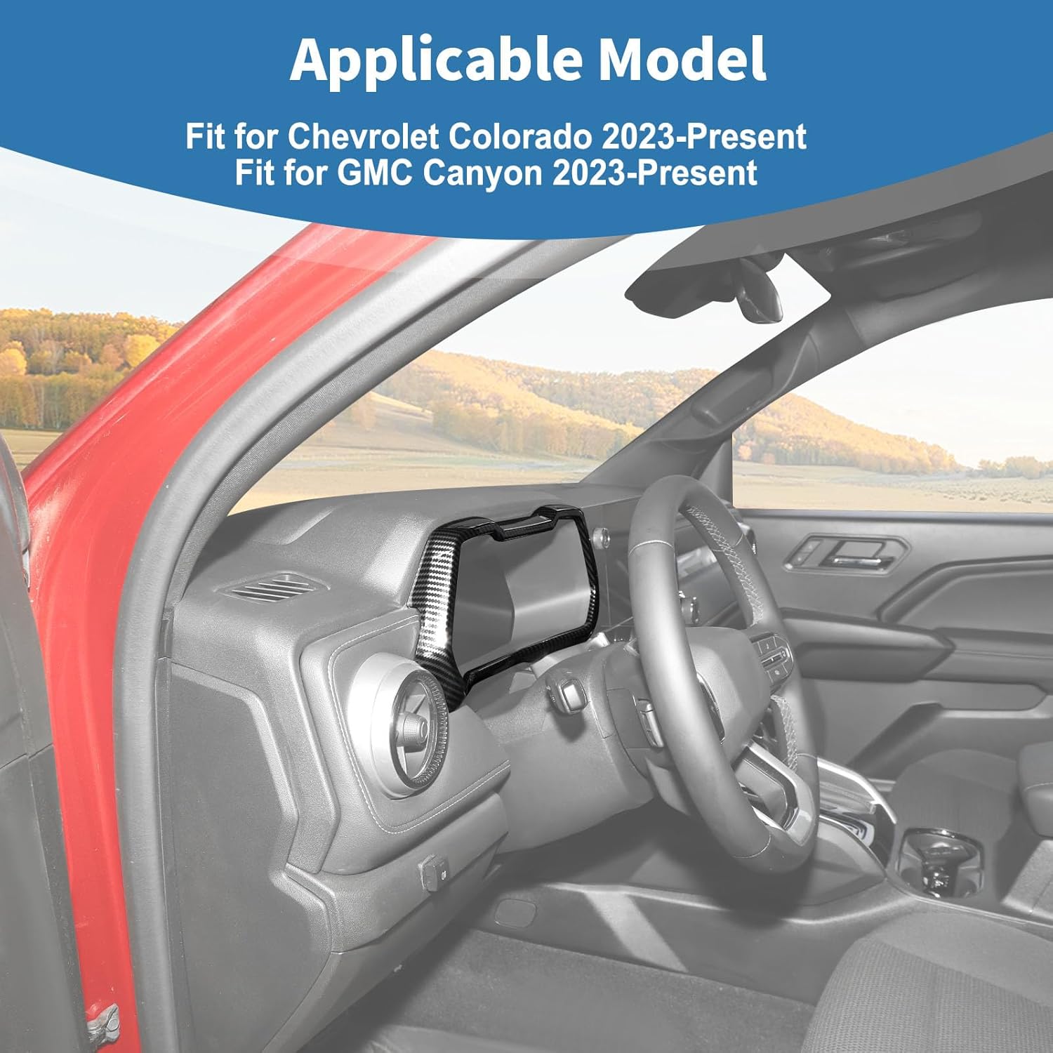 for Colorado Dash Instrument Cluster Gauges Trim Cover for Chevrolet Colorado/GMC Canyon 2023 2024 up Carbon Fiber Grain Interior Accessories 1pc