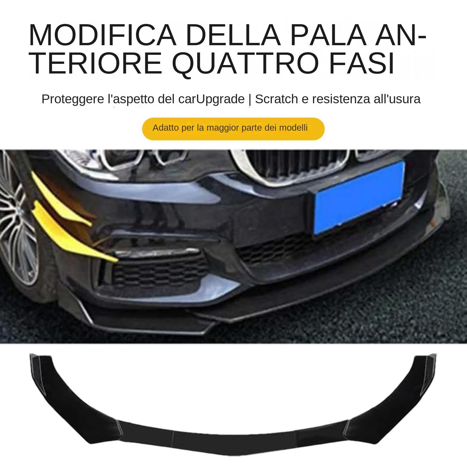 Labbro del paraurti anteriore nero, splitter anteriore per auto,Labbro del paraurti anteriore multiuso impermeabile - Splitter anteriore nero per automobile, spoiler per labbro anteriore per la maggio