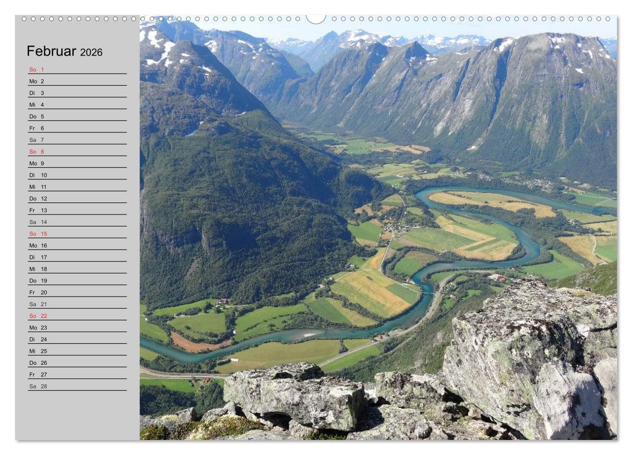 Norwegen. Im Land der Sagen, Mythen und Trolle (hochwertiger Premium Wandkalender 2026 DIN A2 quer), Kunstdruck in Hochglanz: Die landschaftliche Schönheit des Königreiches Norwegen (CALVENDO Natur)