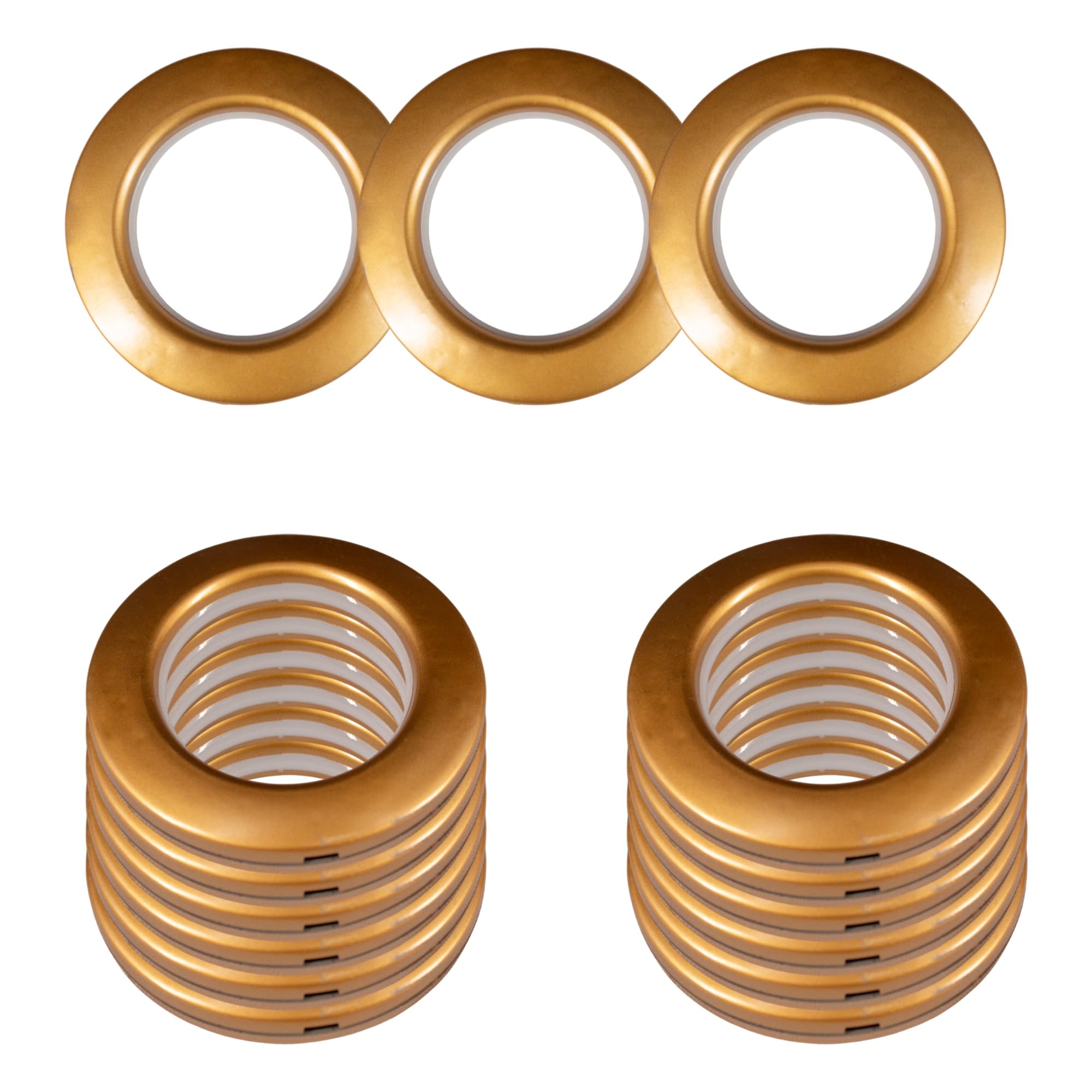 WedDecor 42mm Snap-On Curtain Grommets, Washable Low Noise Eyelet Rings, Smooth Glide Plastic Curtain Rings for Shower Room Divider Drapes, Drapery Hardware, Bronze, Set 10 Pieces