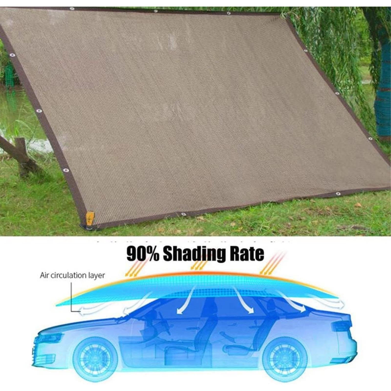 Générique Toile d'ombrage Solaire résistante aux UV, avec œillets, pour Jardins, serres, patios et parterres de Fleurs, 1 m x 7 m (3,3 pi x 23 pi)