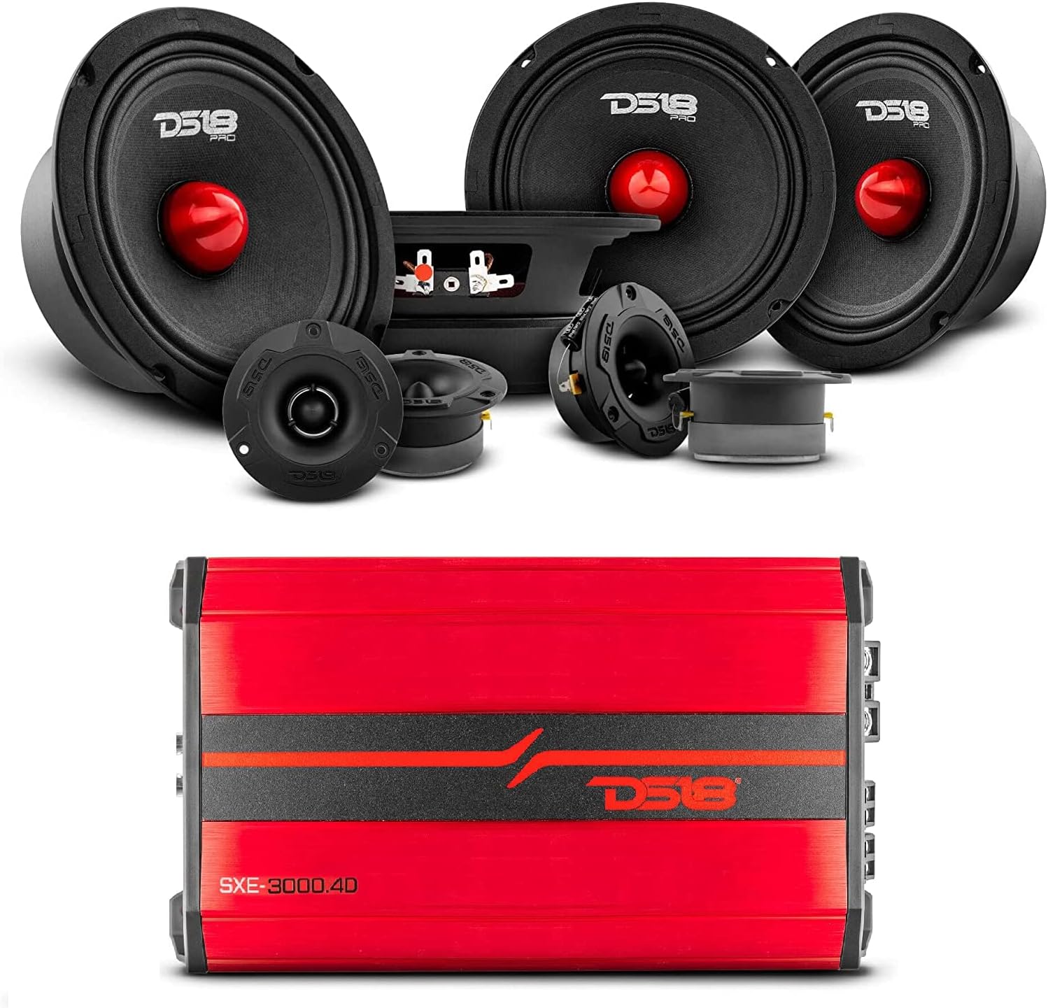 DS18 Car Speakers Bundle 4X PROGM6B 6.5" Midrange Speakers