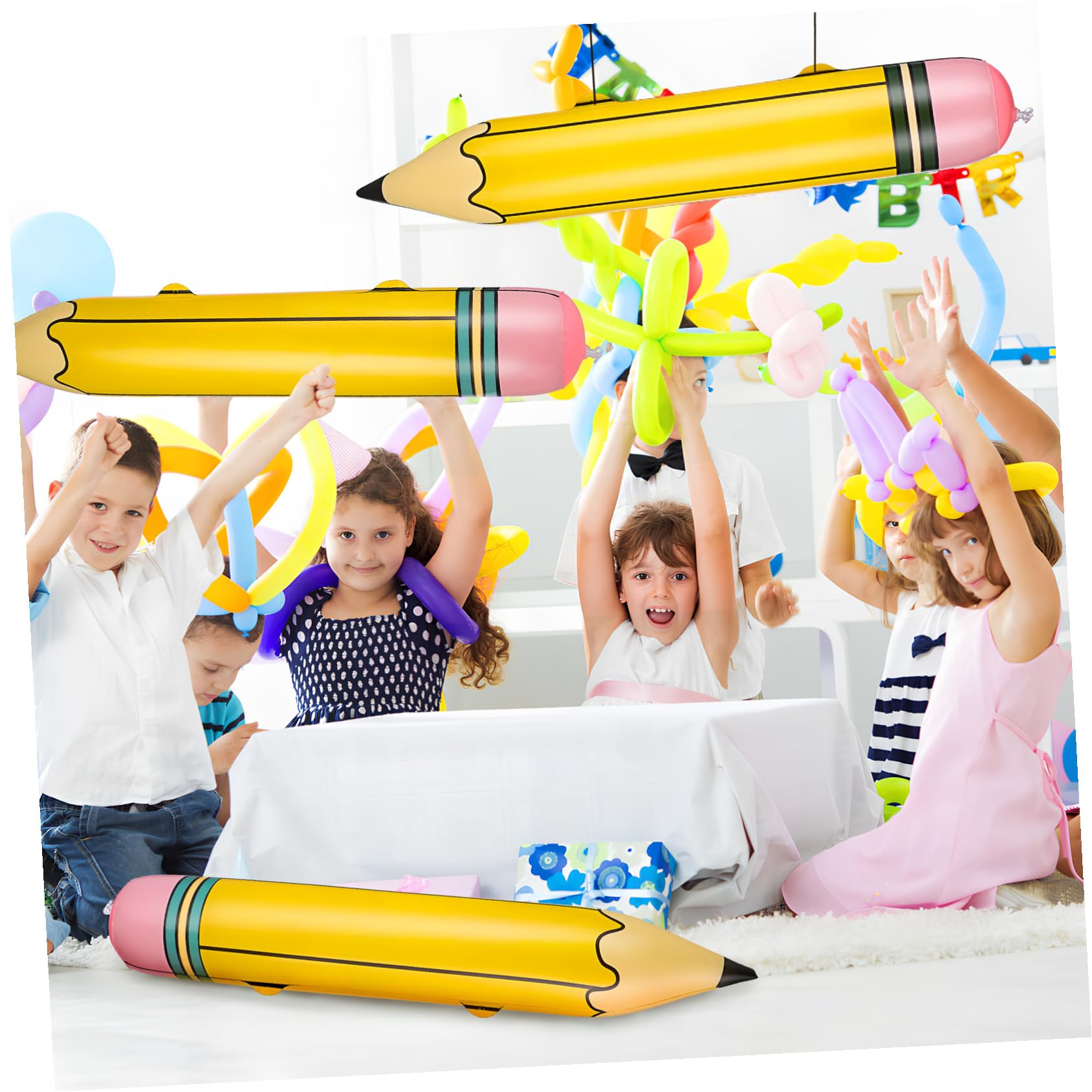 ERINGOGO 12 Stück Teiliges Aufblasbares Jumbo Bleistift aus Robustem PVC Realistische Schuldeko für Back-to-school Partys Wettbewerbe und Buchmessen Leicht Langlebig
